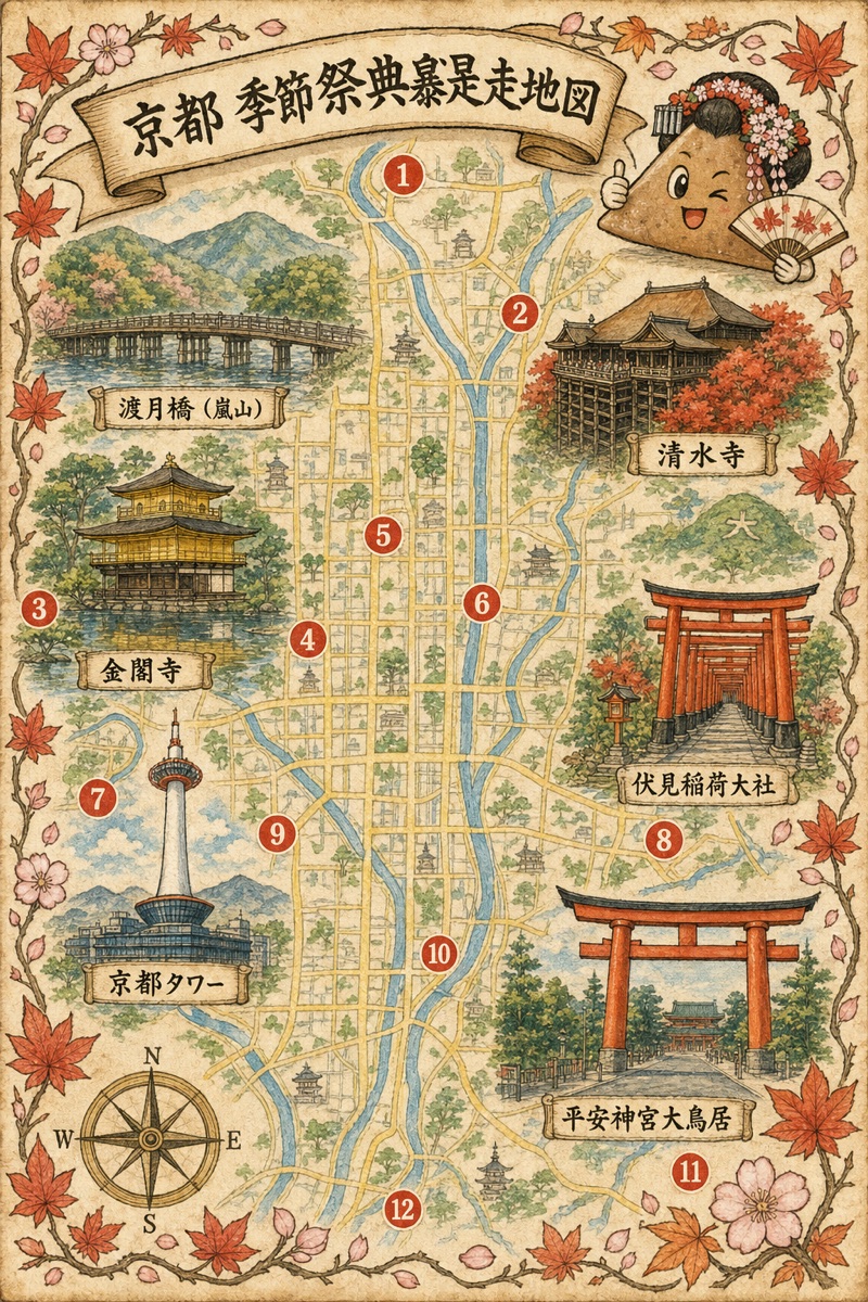 京都 季節祭典地圖