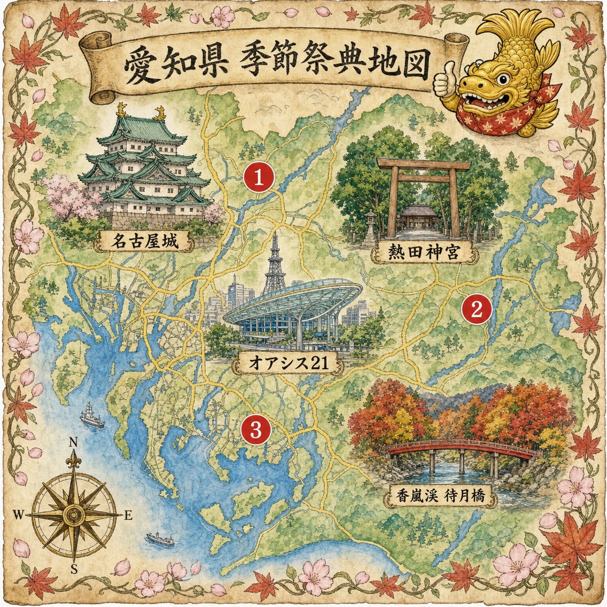 愛知 季節祭典地圖