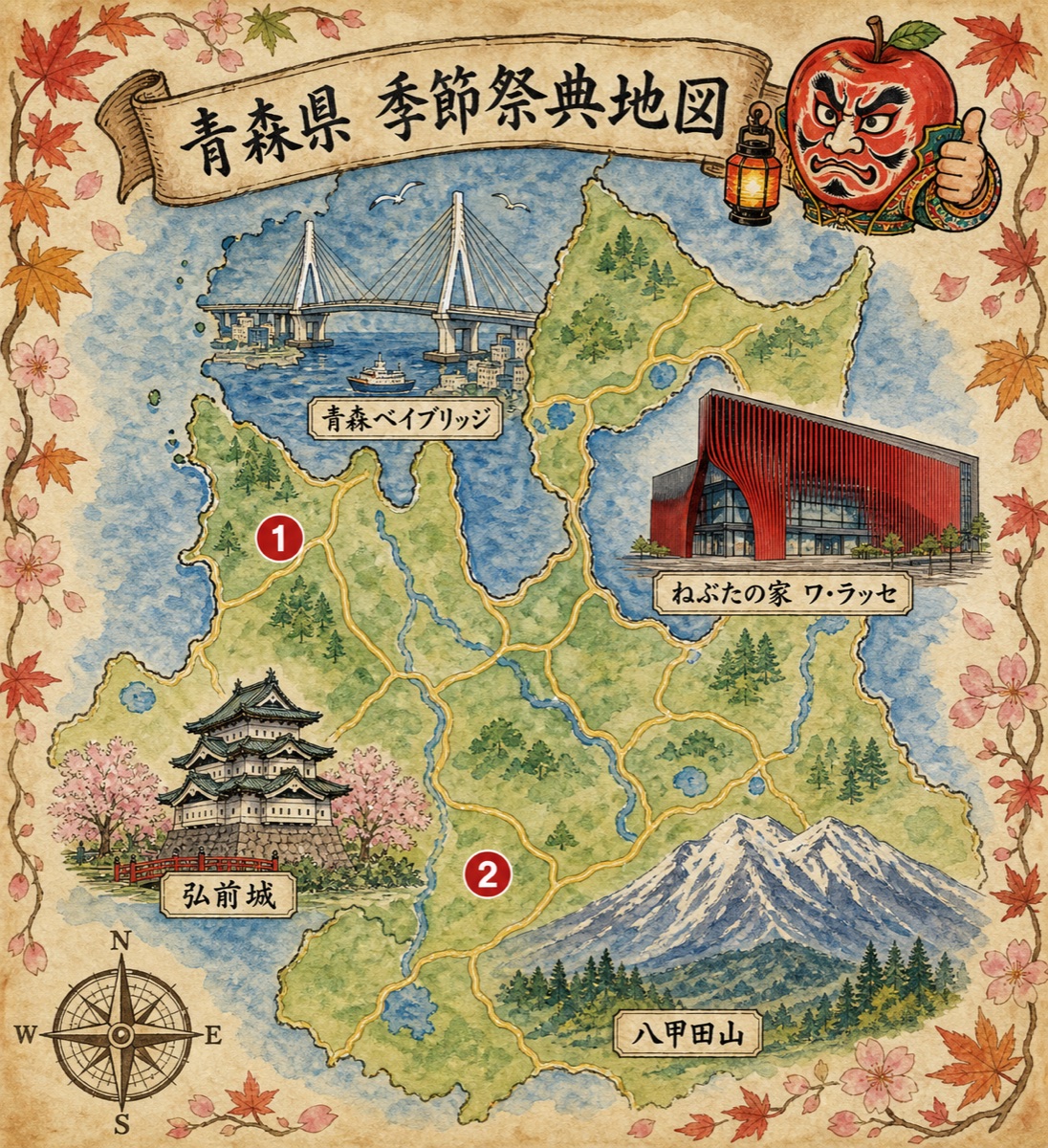 青森 季節祭典地圖