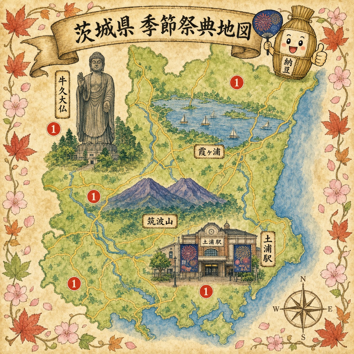 茨城 季節祭典地圖