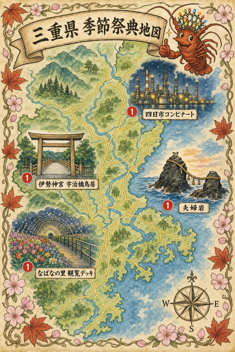 三重 季節祭典地圖
