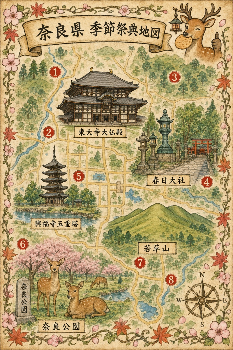 奈良 季節祭典地圖