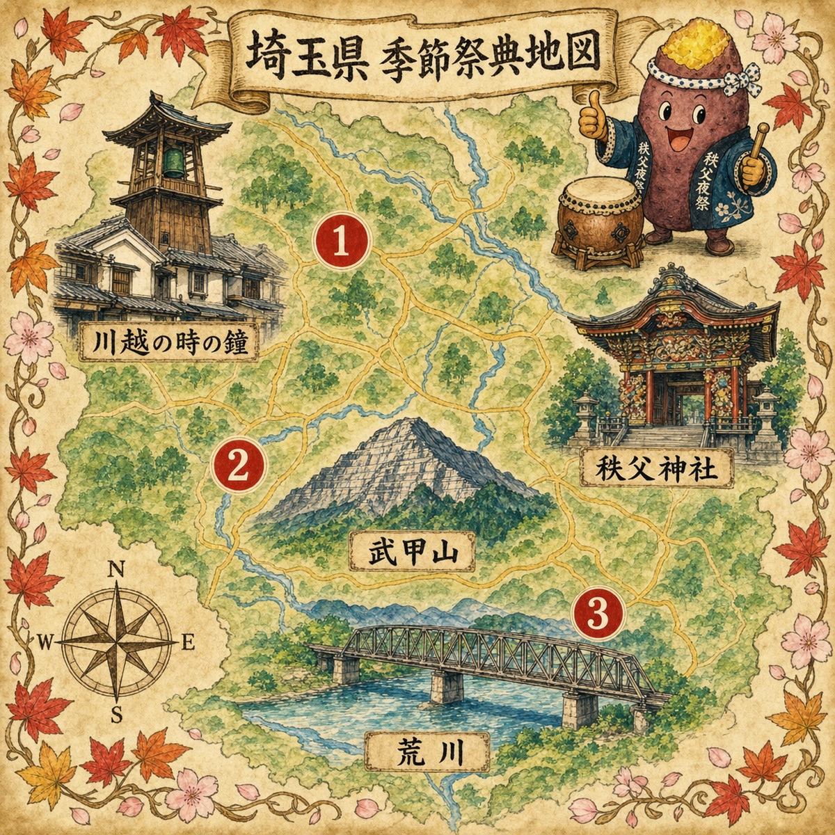 埼玉 季節祭典地圖