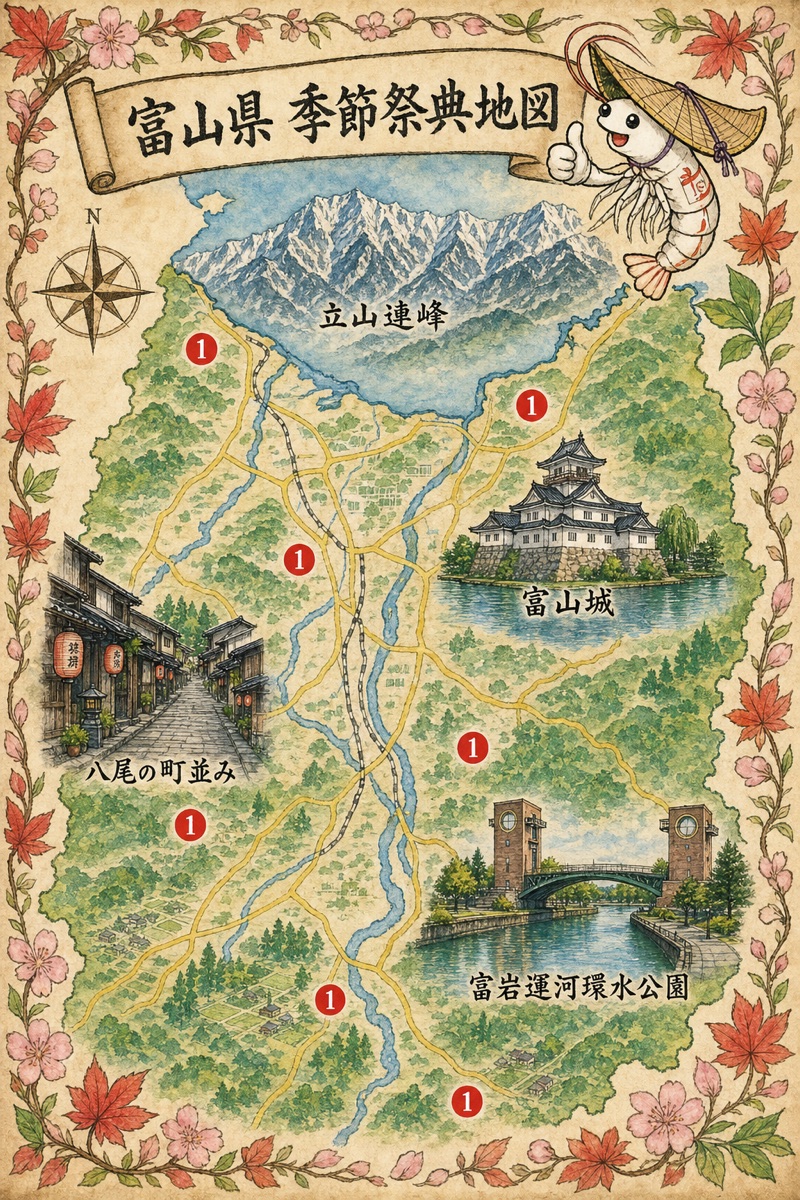 富山 季節祭典地圖