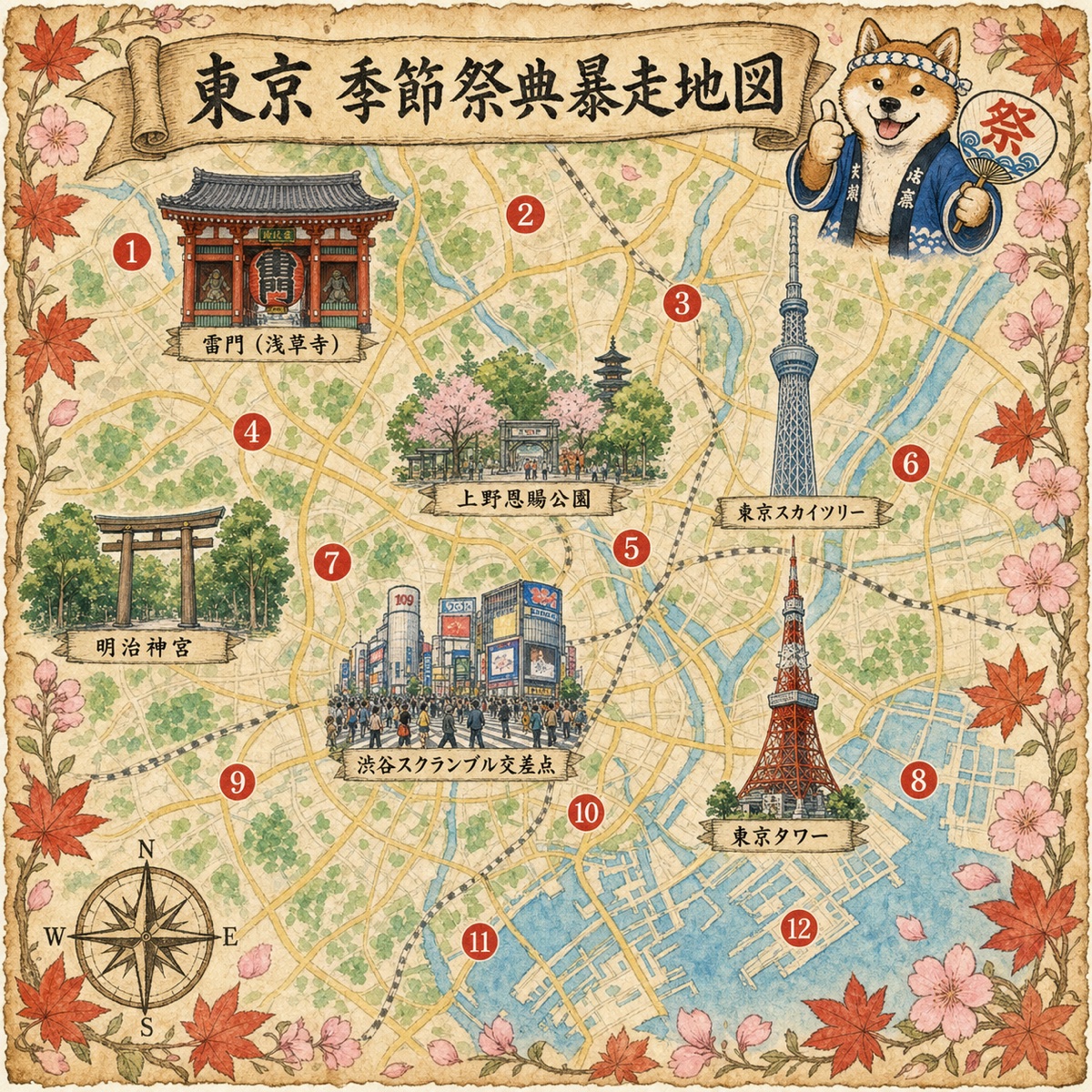 東京 季節祭典地圖